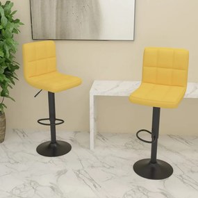 Sgabelli Da Bar 2 Pz Giallo Senape İn Tessuto /