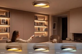 Plafoniera LED dimmerabile SM. GALAXY M. 24W/230V Ø55 cm beige/marrone/oro + telecomando