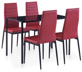 Set Da Pranzo 5 Pz Rosso Vino /