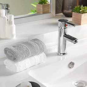 Asciugamano tipo terry grigio chiaro in cotone 30x50 cm Tendresse – douceur d'intérieur