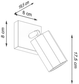 Sollux SL.1028 - Faretto da parete ZEKE 1xGU10/40W/230V rovere