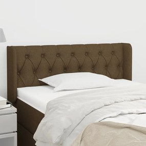 Testiera Ad Orecchio Marrone Scuro 103x16x78/88 Cm İn Tessuto /