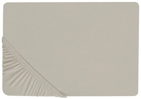 Lenzuolo con angoli cotone tortora 90 x 200 cm JANBU Beliani