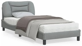 Giroletto Con Led Senza Materasso Grigio Chiaro 90x190 Cm /