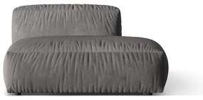 Parte divano componibile grigio (con penisola a destra) con rivestimento in velluto Martina – Micadoni