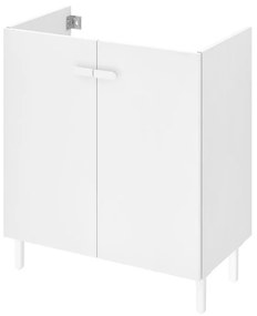 Mobile da bagno sotto lavabo SENSEA Easy bianco laccato opaco L 70 x H 80 x P 40 cm 2 ante, lavabo non incluso