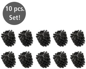 Teste per scopini da bagno in set nere in plastica con spazzola di ricambio 10 pz Ø8cm – Wenko