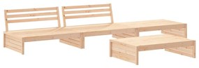 Set divani da giardino 4 pz con cuscini in legno massello