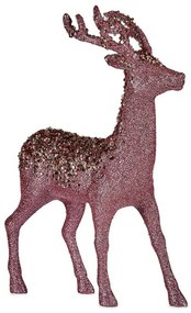 Statua Decorativa Renna di Natale Rosa Plastica 15 x 45 x 30 cm (8 Unità)