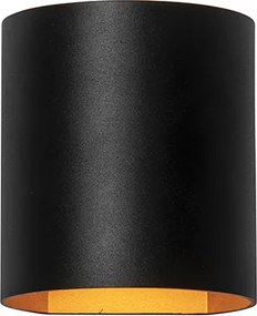 Lampada da parete intelligente nera con ottone incl. Wifi G9 - Sabbio