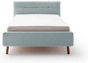 Letto matrimoniale imbottito azzurro con contenitore con rete inclusa 140x200 cm Lotte – Meise Möbel