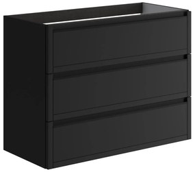 Mobile da bagno sotto lavabo TRATTO antracite opaco L 99.5 x H 78 x P 45.5 cm 3 cassetti, lavabo non incluso