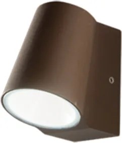Applique OWEN per esterni LED in alluminio Marrone e diffusore in vetro 8x12 cm