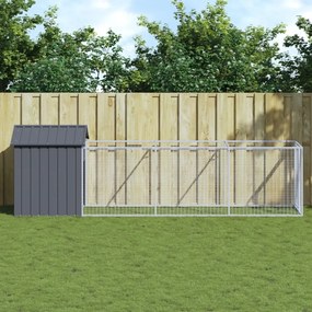 Casetta Cani Con Tetto Antracite 117x405x123 Cm Acciaio Zincato /