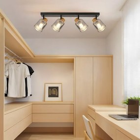 Brilagi - Faretto HYGGE 4xE14/15W/230V nero/vetro fumé