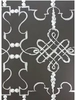 Nina Campbell Carta da parati Portavo - Chocolate/ Silver