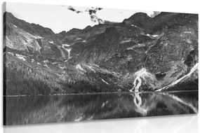 Stampa su tela – Morskie Oko nei Tatra in bianco e nero