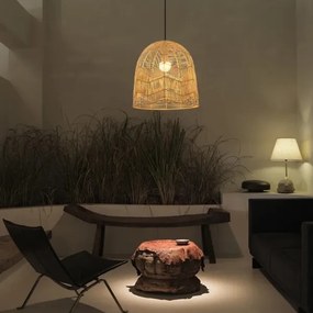 Immax 08262L - Lampadario a sospensione con filo PELO 1xE27/40W/230V diametro 40 cm rattan