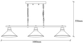 Lampadario su catena SIVANI 3xE27/100W/230V