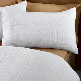 Set copripiumino e federa bianco per letto matrimoniale 200x200 cm Folkstone Geo – Catherine Lansfield