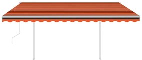 Tenda da Sole Retrattile Automatica Pali 4,5x3m Arancio Marrone