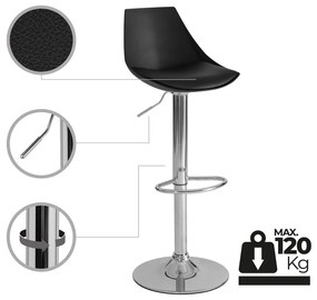 Sgabelli da bar neri ad altezza regolabile in similpelle in set di 2 (altezza seduta 56,5 cm) - Casa Selección