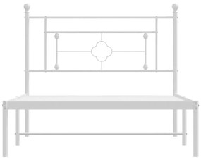 Giroletto con testiera metallo bianco 107x203 cm