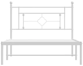 Giroletto con testiera metallo bianco 107x203 cm