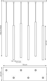 Lampadario a Sospensione in Acciaio SELTER 6 Mokka 6xG9