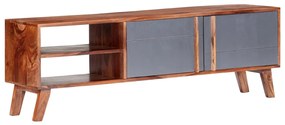Mobile Porta Tv Grigio 140x30x45 Cm İn Legno Massello /