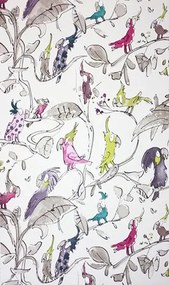 Tapete Cockatoos von Osborne and Little - Beige/ Mauve/ Pink