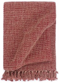 Copriletto İn Cotone 160x210 Cm Rosso Borgogna /