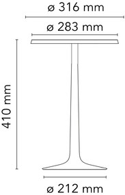 Flos Bon Jour Lampada Da Tavolo 41 cm a luce diffusa Senza corona cromo opaco