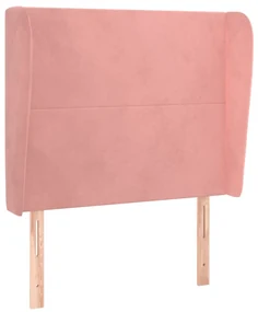 Testiera ad orecchio rosa 103x23x118/128 cm in velluto