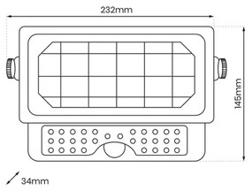 LED Proiettore solare con sensore di movimento EPAD LED/5W/3000 mAh 3,7V 4000K IP65