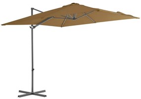 Ombrellone A Sbalzo Con Palo İn Acciaio 250x250 Cm Tortora /
