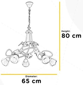 ONLI - Lampadario per bambini BUTTERFLY 5xE14/6W/230V