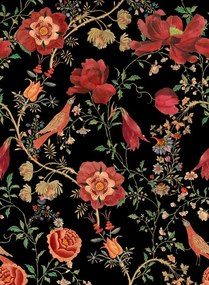 Mindthegap Carta da parati Transsilvaniae Florilegium - Green/ Red/ Black