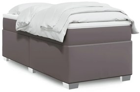 Giroletto A Molle Con Materasso Grigio 90x190 Cm İn Similpelle /
