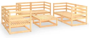 Set divani da giardino 7 pz in legno massello di pino