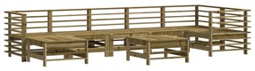 Set Divani da Giardino 8pz con Cuscini Legno Impregnato di Pino