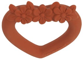 A Little Lovely Company - anello dentizione in gomma naturale - cuore terracotta