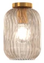 Plafoniera ottone satinato 1 luce vetro ambra 1181os-pl1-am