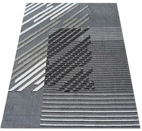 Tappeto di design in grigio con strisce Larghezza: 120 cm | Lunghezza: 170 cm