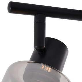 Plafoniera moderna nera con vetro fumé rotondo a 2 luci - Cilin