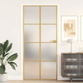 Porta Interni Sottile Oro 93x201,5cm Vetro Temperato Alluminio /