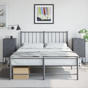 Comodini 2 Pz Antracite 36x39x78 Cm İn Acciaio /