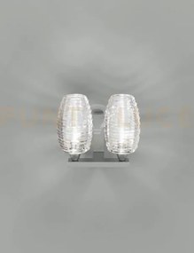 Damasco applique a parete 2ap cristallo cristallo nickel satinato 2...