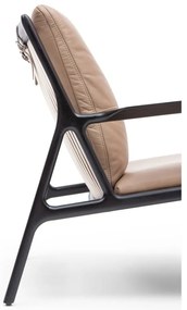 Poltrona in pelle nera e beige Dedo - Gazzda