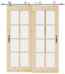 Kit Binari Porta Scorrevole 200 Cm Acciaio Inossidabile Argento /